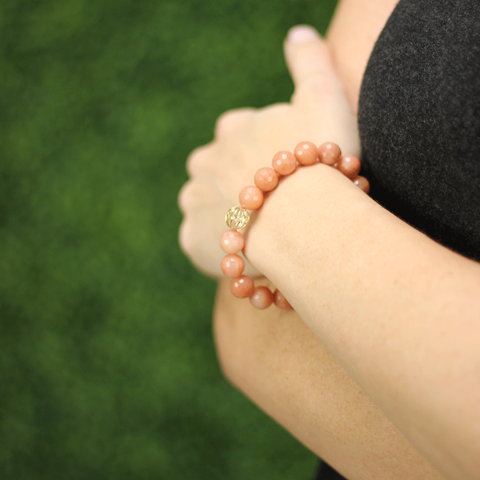 SYDNEY EVAN-Diamond Wire Ball Beaded Bracelet-YELLOW GOLD