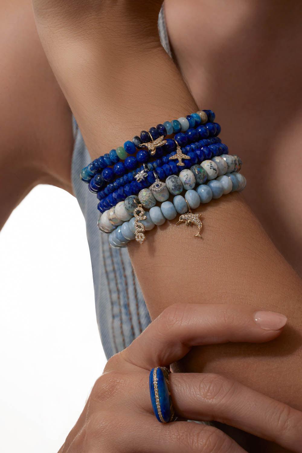 Dolphin Blue African Opal Charm Bracelet-YELLOW GOLD-JEWELRYFINE JEWELBRACELET O-SYDNEY EVAN