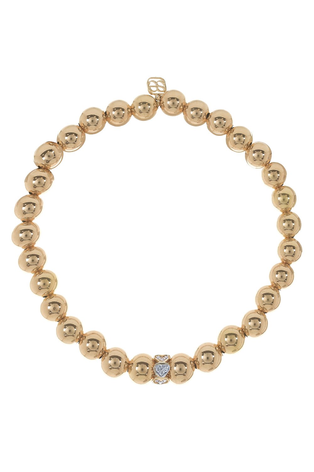 SYDNEY EVAN-Eternity Heart Rondelle Bead Bracelet-YELLOW GOLD