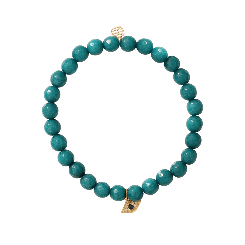 SYDNEY EVAN-Evil Eye Beaded Bracelet-YELLOW GOLD