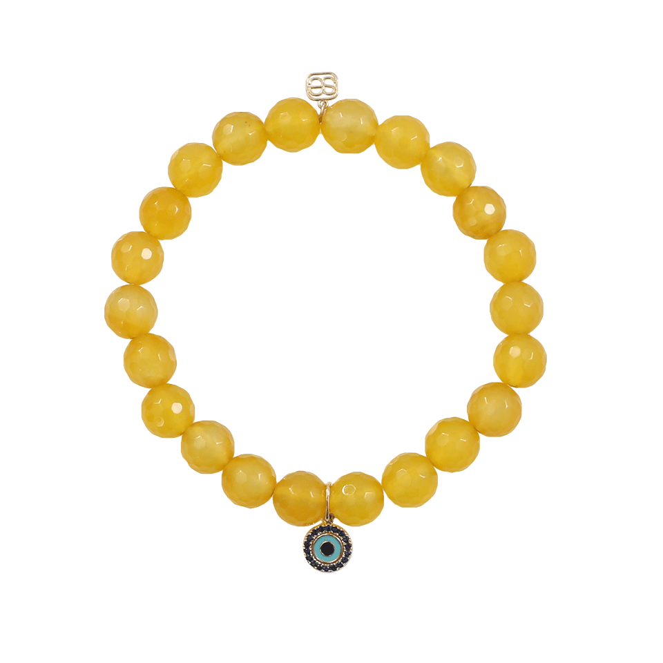 SYDNEY EVAN-Evil Eye Beaded Bracelet-YELLOW GOLD