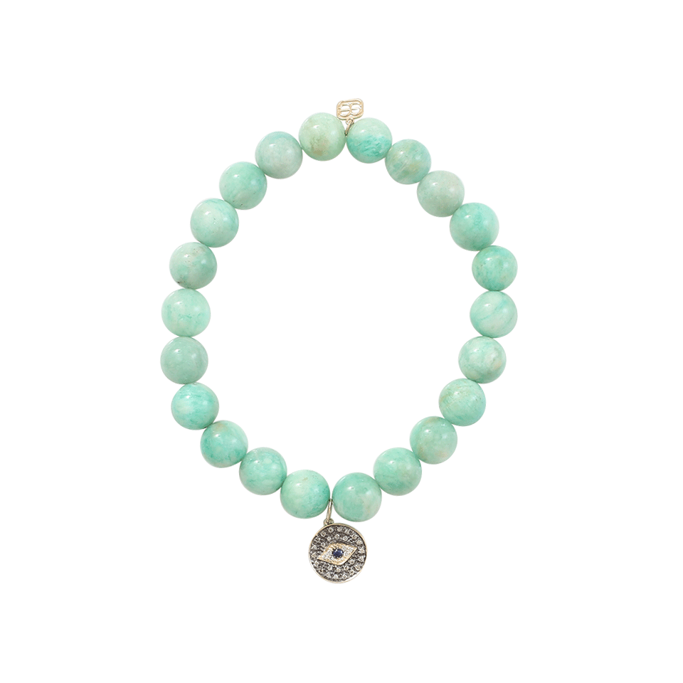 SYDNEY EVAN-Evil Eye Disc Beaded Bracelet-YELLOW GOLD