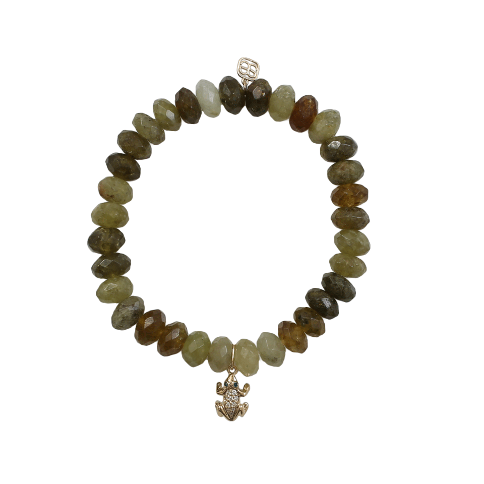 SYDNEY EVAN-Frog Beaded Bracelet-YELLOW GOLD