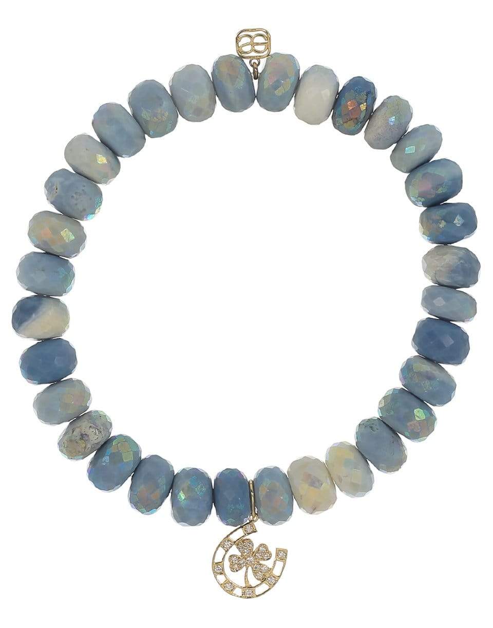 SYDNEY EVAN-Horseshoe Blue Opal Bracelet-YELLOW GOLD