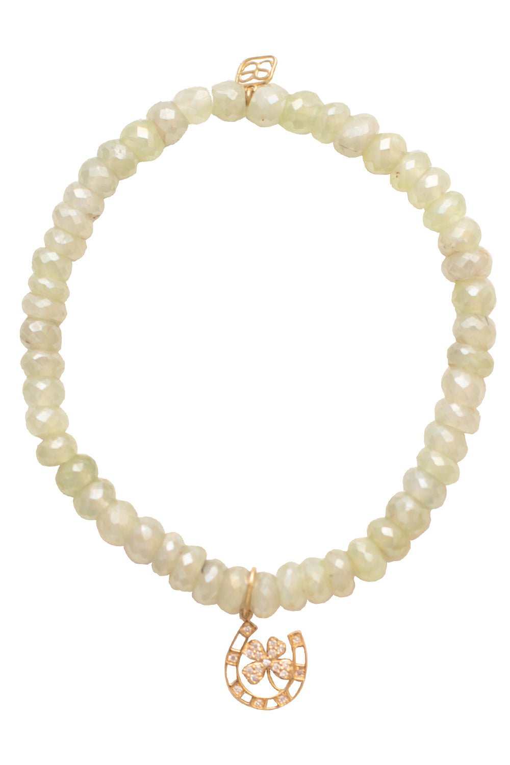 SYDNEY EVAN-Horseshoe Prenite Charm Bracelet-YELLOW GOLD