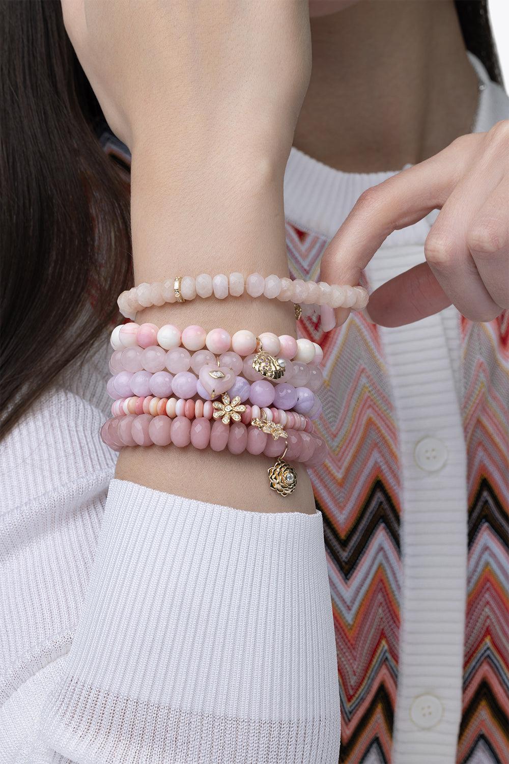 Large Flower Lavender Jade Charm Bracelet-YELLOW GOLD-JEWELRYFINE JEWELBRACELET O-SYDNEY EVAN