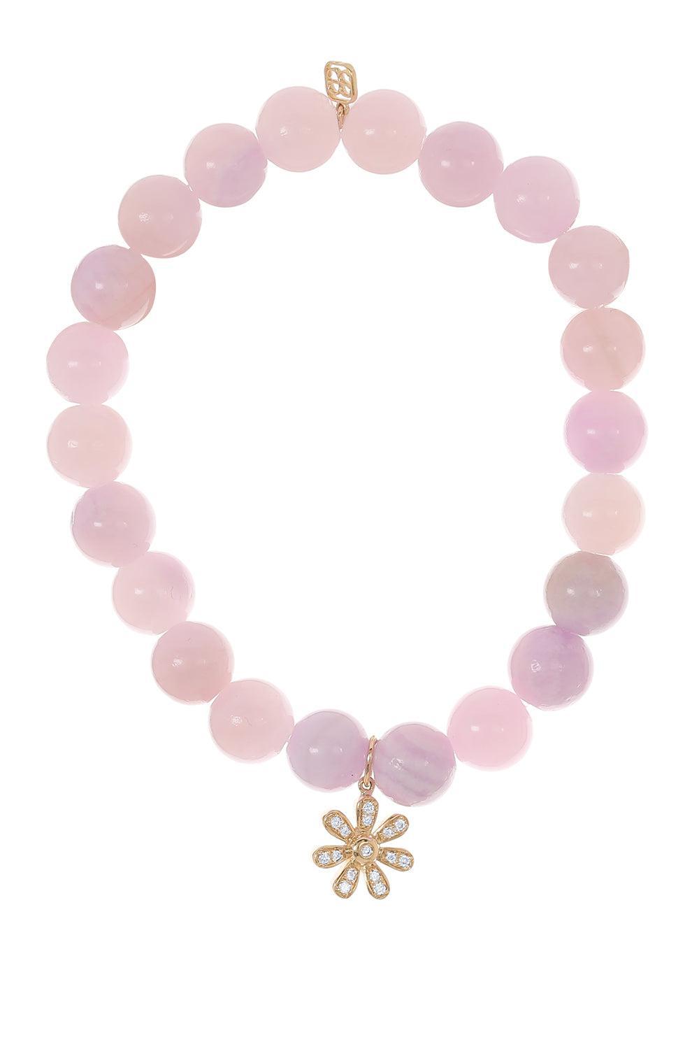 Large Flower Lavender Jade Charm Bracelet-YELLOW GOLD-JEWELRYFINE JEWELBRACELET O-SYDNEY EVAN