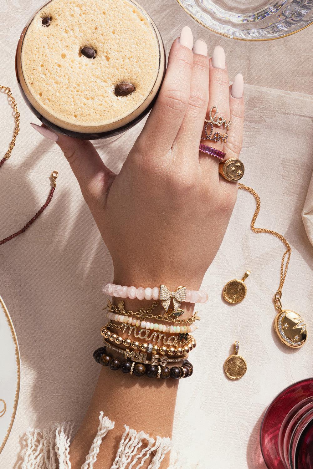 Large Mama Script Bracelet-YELLOW GOLD-JEWELRYFINE JEWELBRACELET O-SYDNEY EVAN