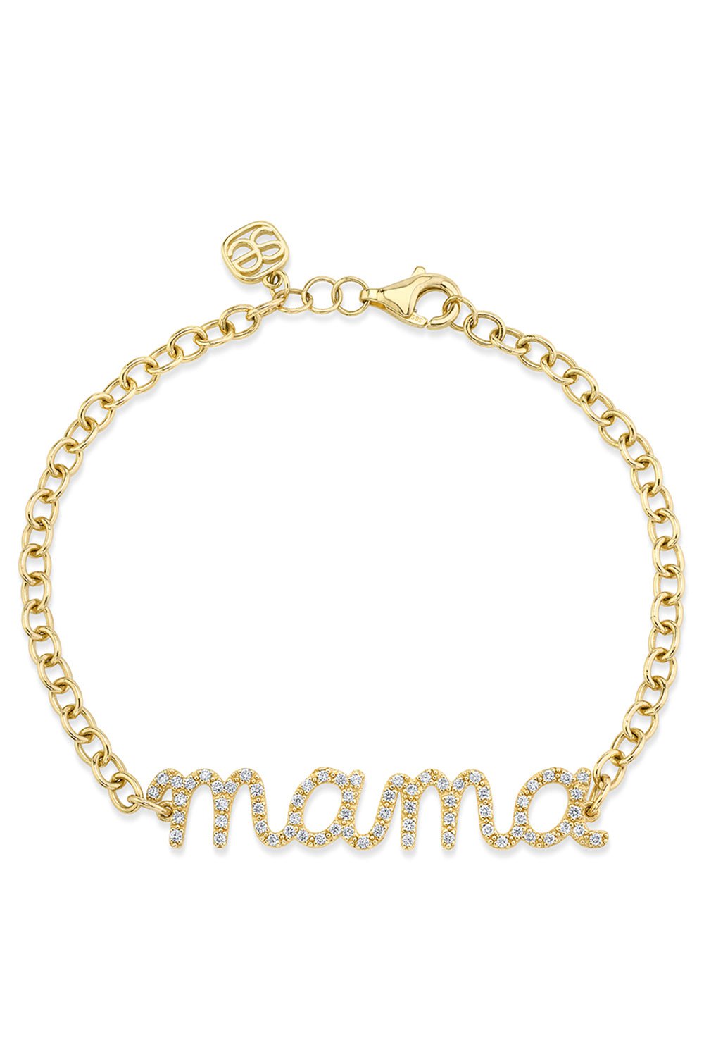 SYDNEY EVAN-Large Mama Script Bracelet-YELLOW GOLD