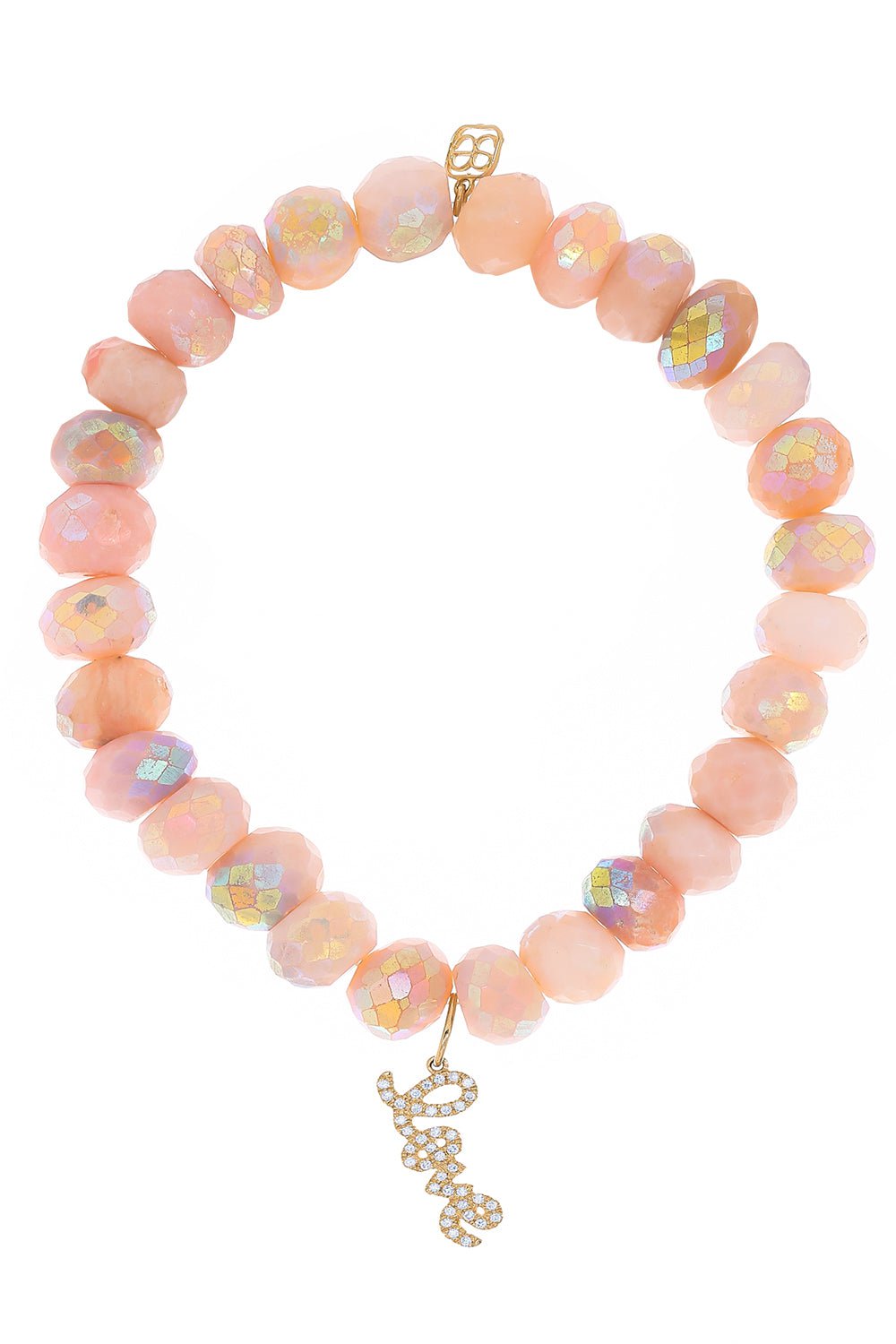 SYDNEY EVAN-Love Pink Opal Charm Bracelet-YELLOW GOLD