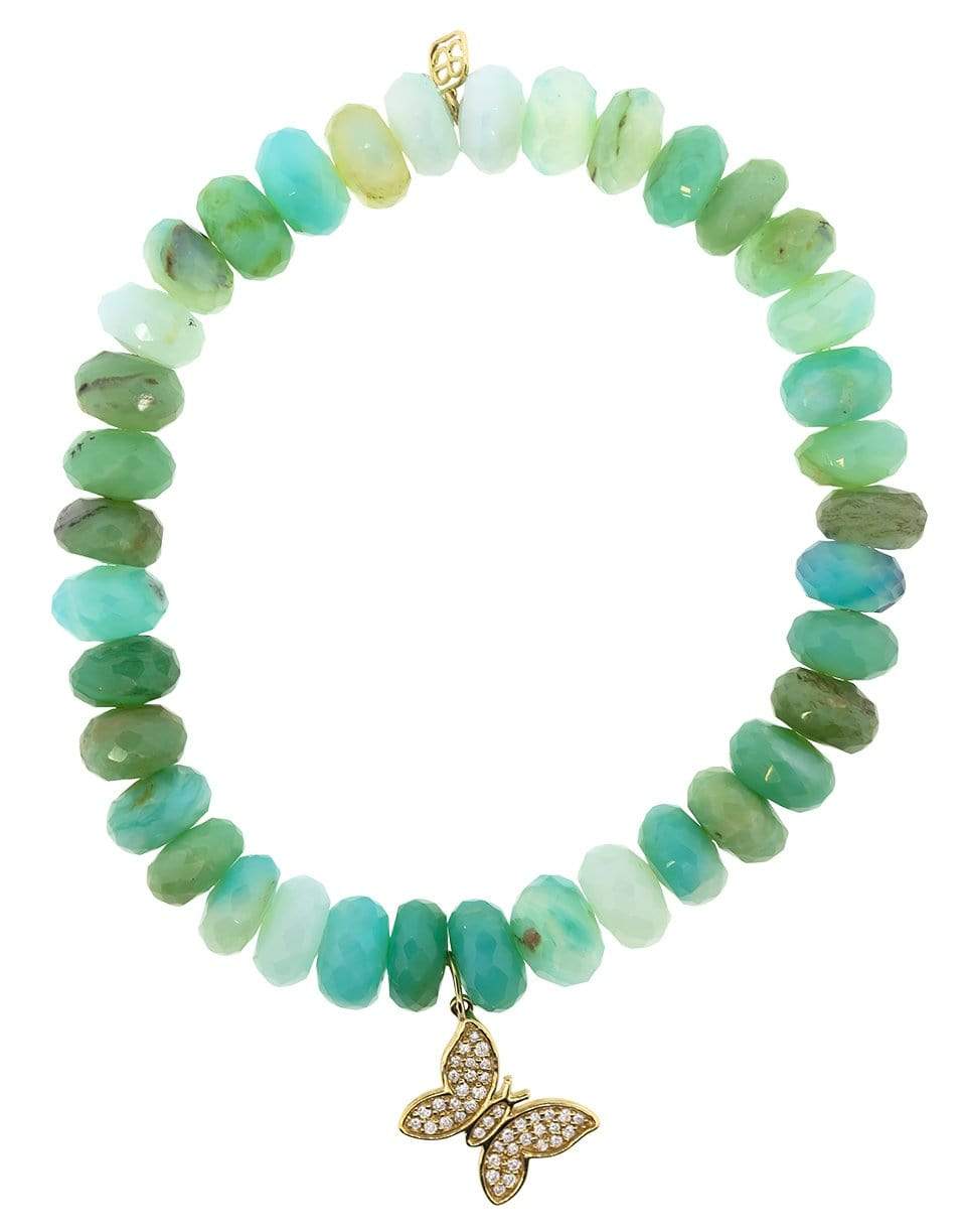 SYDNEY EVAN-Mini Butterfly Charm Peruvian Opal Bracelet-YELLOW GOLD