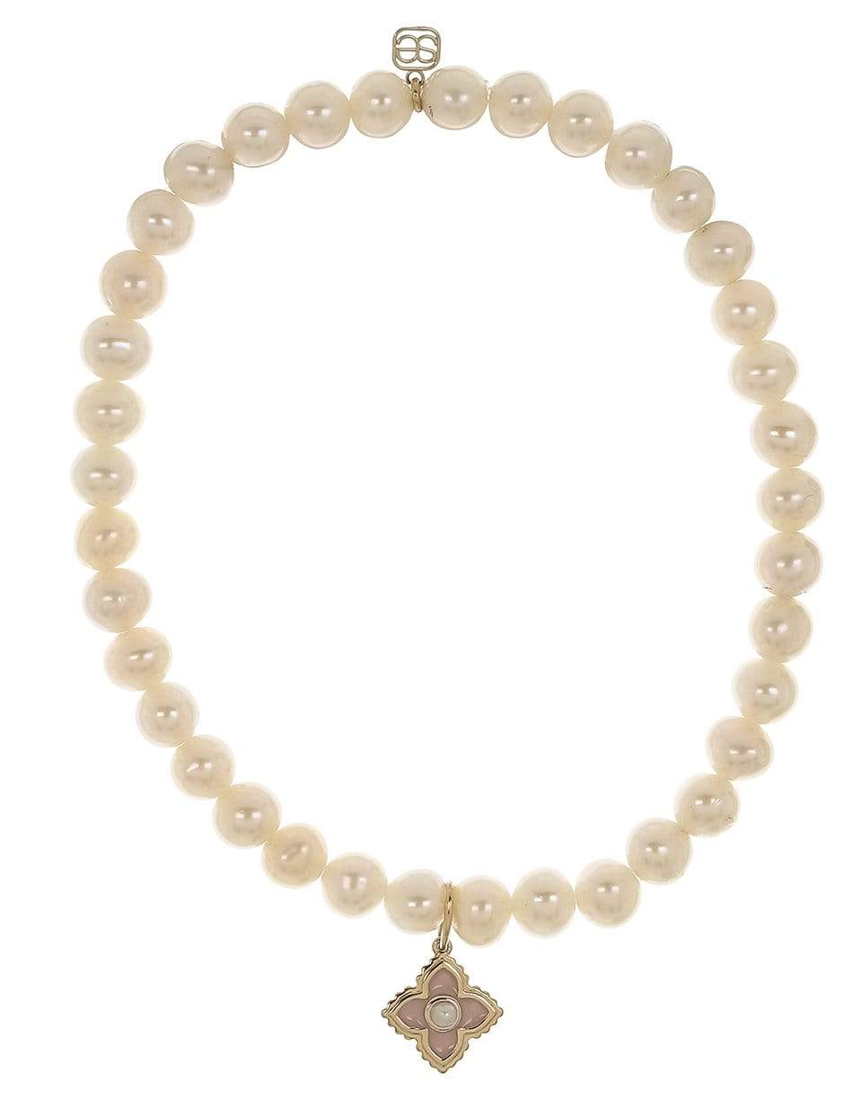 SYDNEY EVAN-Moroccan Charm Pearl Bracelet-YELLOW GOLD