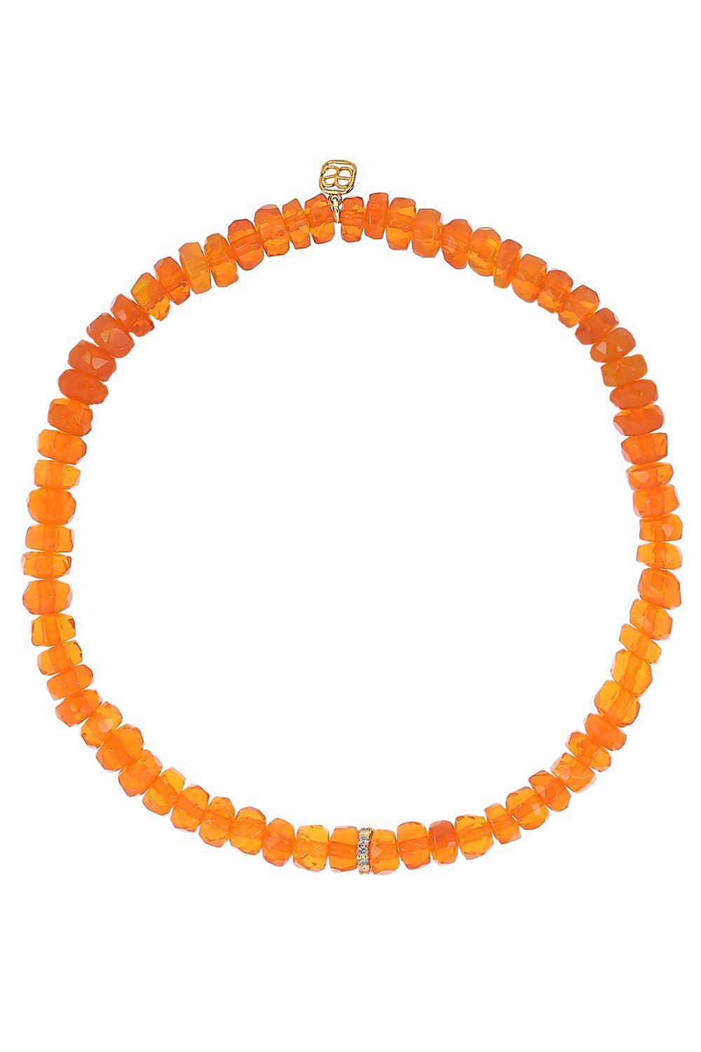 Orange Opal Rondelle Bead Bracelet-YELLOW GOLD-JEWELRYFINE JEWELBRACELET O-SYDNEY EVAN