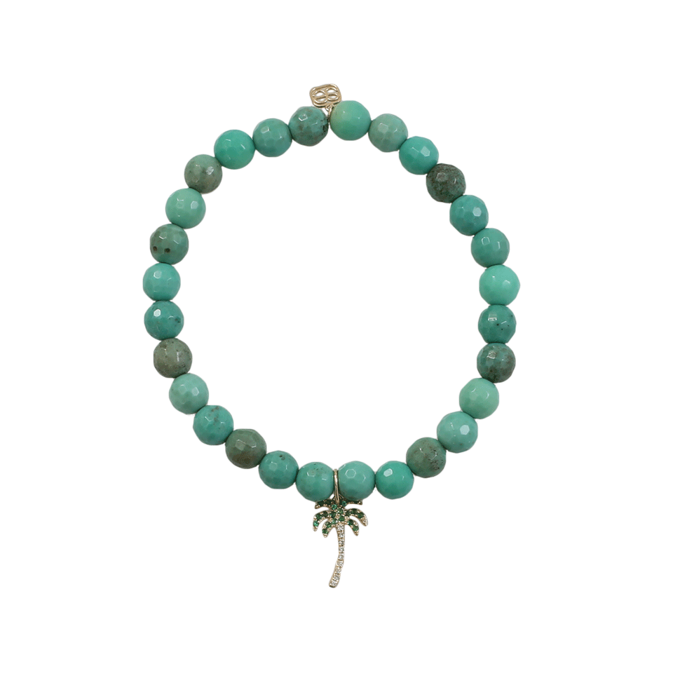 SYDNEY EVAN-Palm Tree Beaded Bracelet-YELLOW GOLD