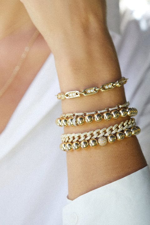 SYDNEY EVAN-Pave Diamond Small Link Bracelet-YELLOW GOLD