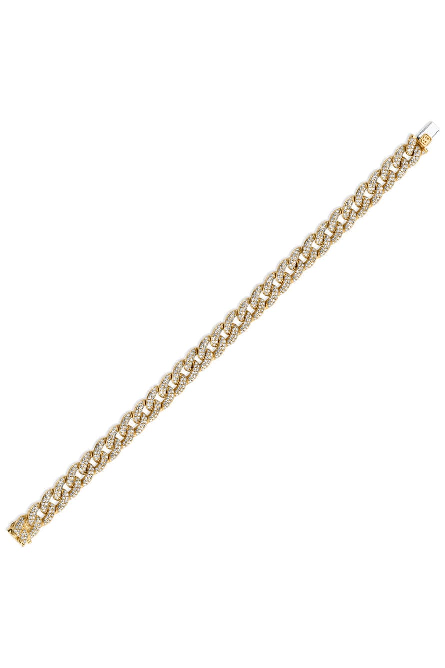 SYDNEY EVAN-Pave Diamond Small Link Bracelet-YELLOW GOLD