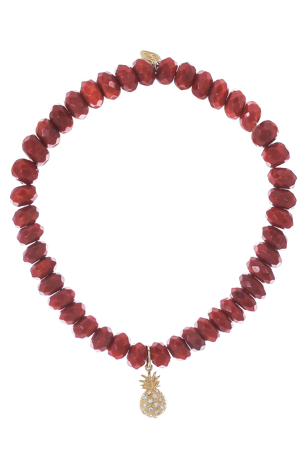 SYDNEY EVAN-Pineapple Bamboo Coral Charm Bracelet-YELLOW GOLD