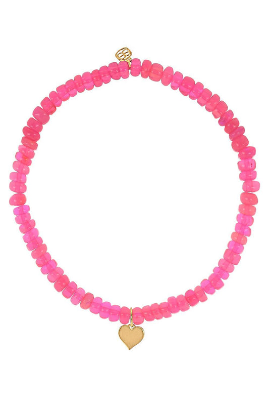 Pink Opal Tiny Pure Heart Charm Bracelet-YELLOW GOLD-JEWELRYFINE JEWELBRACELET O-SYDNEY EVAN