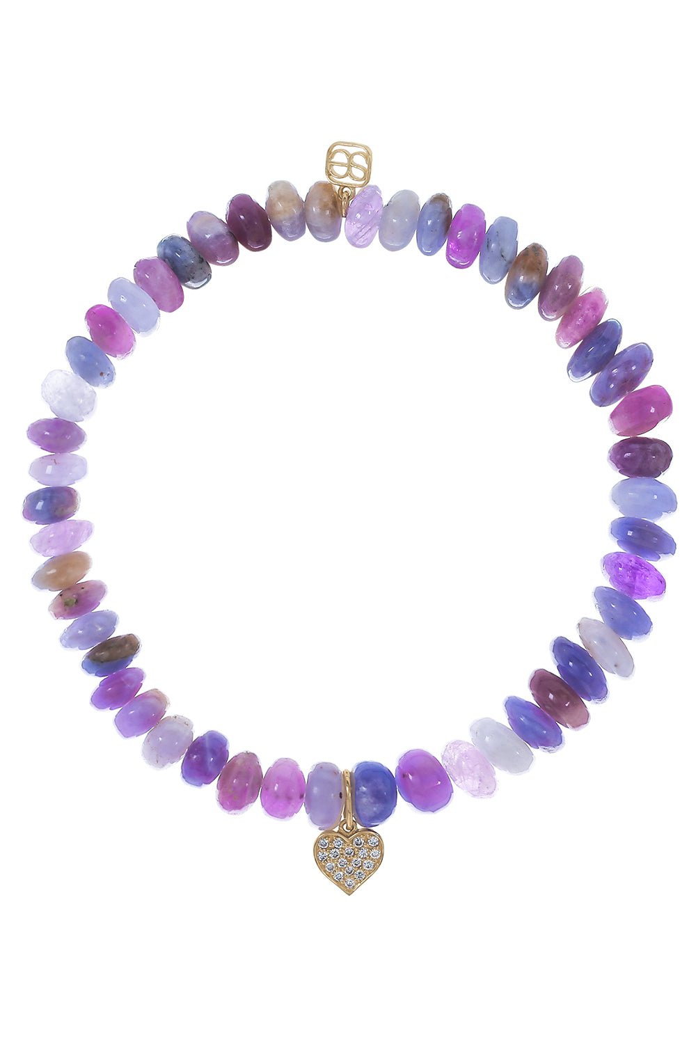 SYDNEY EVAN-Playing Card Heart Heckmenite Charm Bracelet-YELLOW GOLD