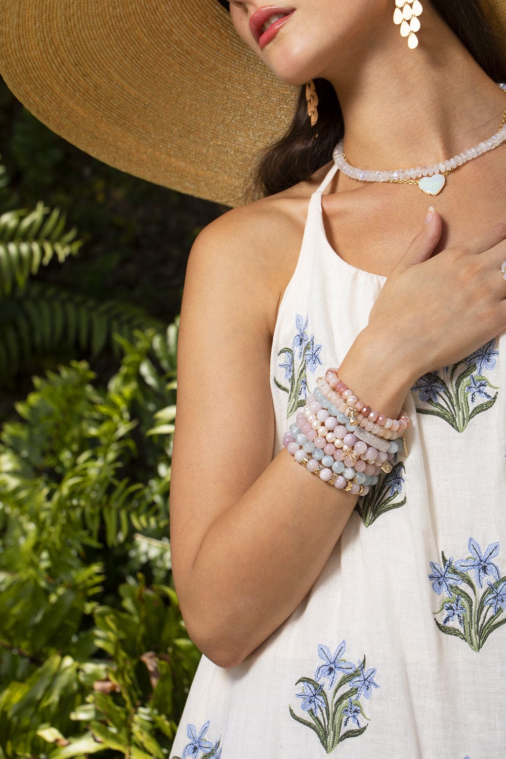 SYDNEY EVAN-Pure Marquise Kunzite Bead Bracelet-YELLOW GOLD