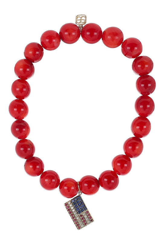 Red Bamboo American Flag Charm Bracelet-YELLOW GOLD-JEWELRYFINE JEWELBRACELET O-SYDNEY EVAN