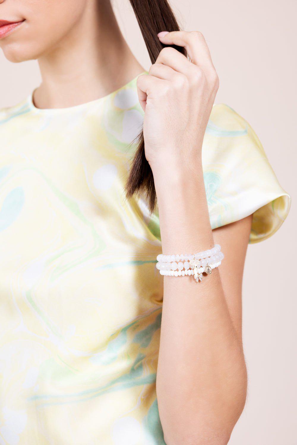 SYDNEY EVAN-Small Bow Moonstone Bracelet-YELLOW GOLD