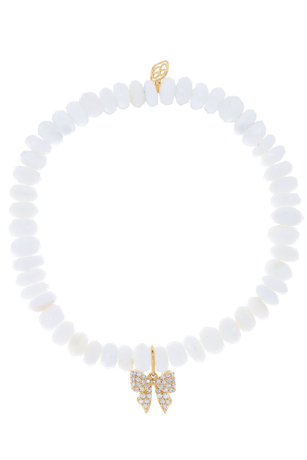 SYDNEY EVAN-Small Bow Moonstone Bracelet-YELLOW GOLD