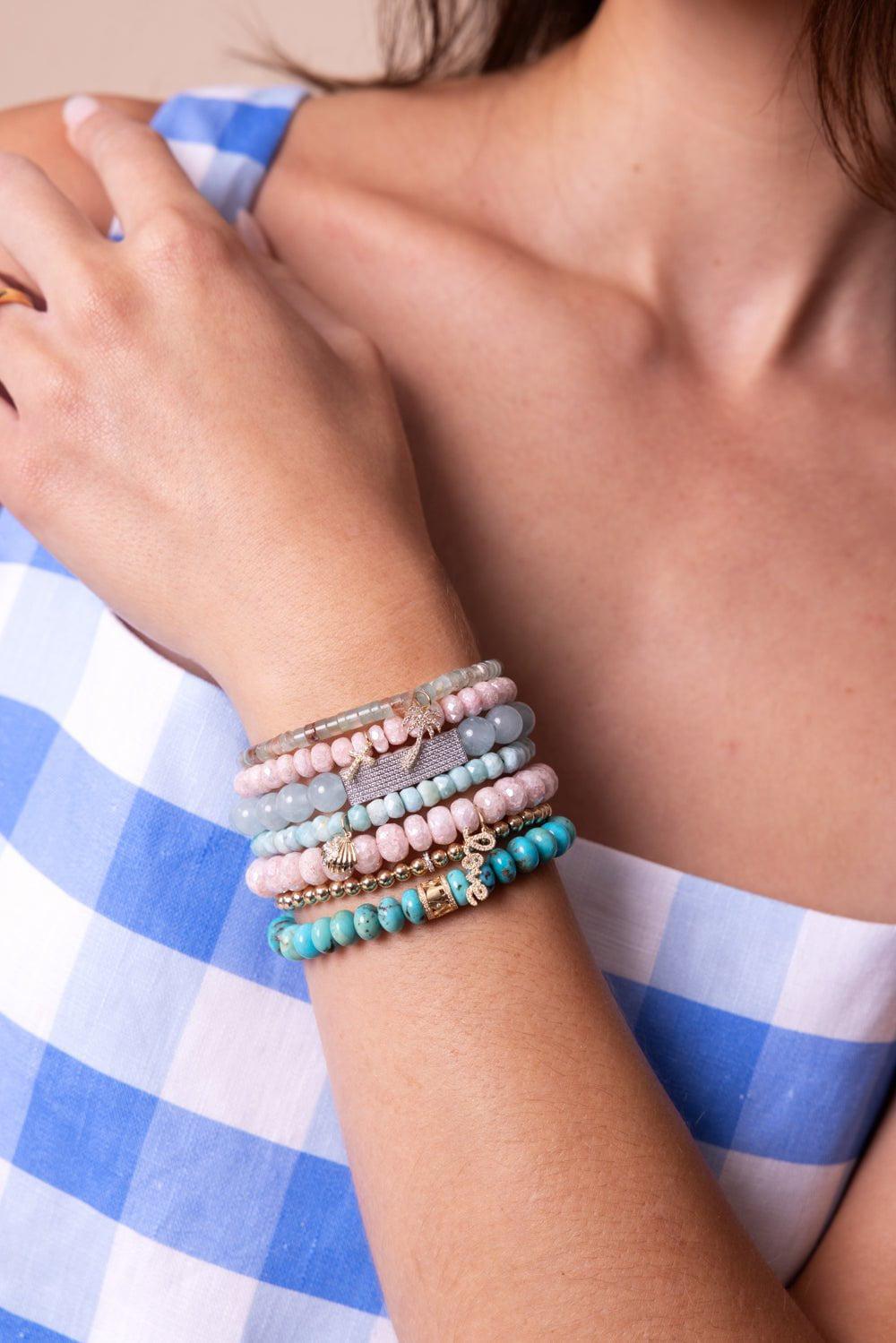SYDNEY EVAN-Small Cocktail Eternity Rondelle Bead Bracelet-YELLOW GOLD