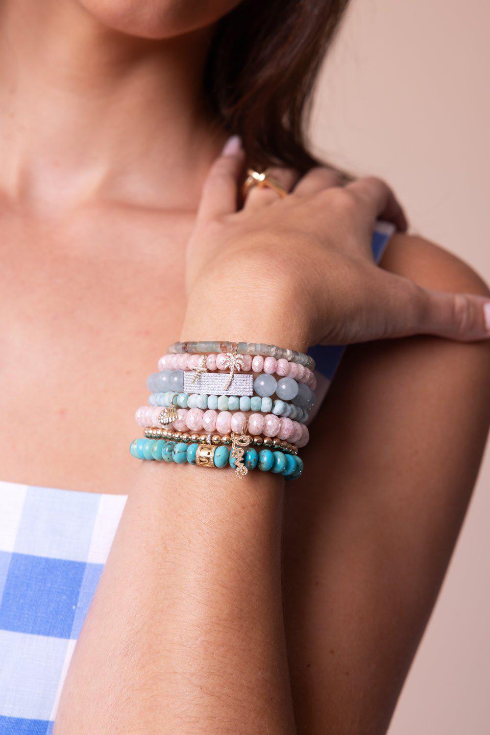 SYDNEY EVAN-Small Cocktail Eternity Rondelle Bead Bracelet-YELLOW GOLD