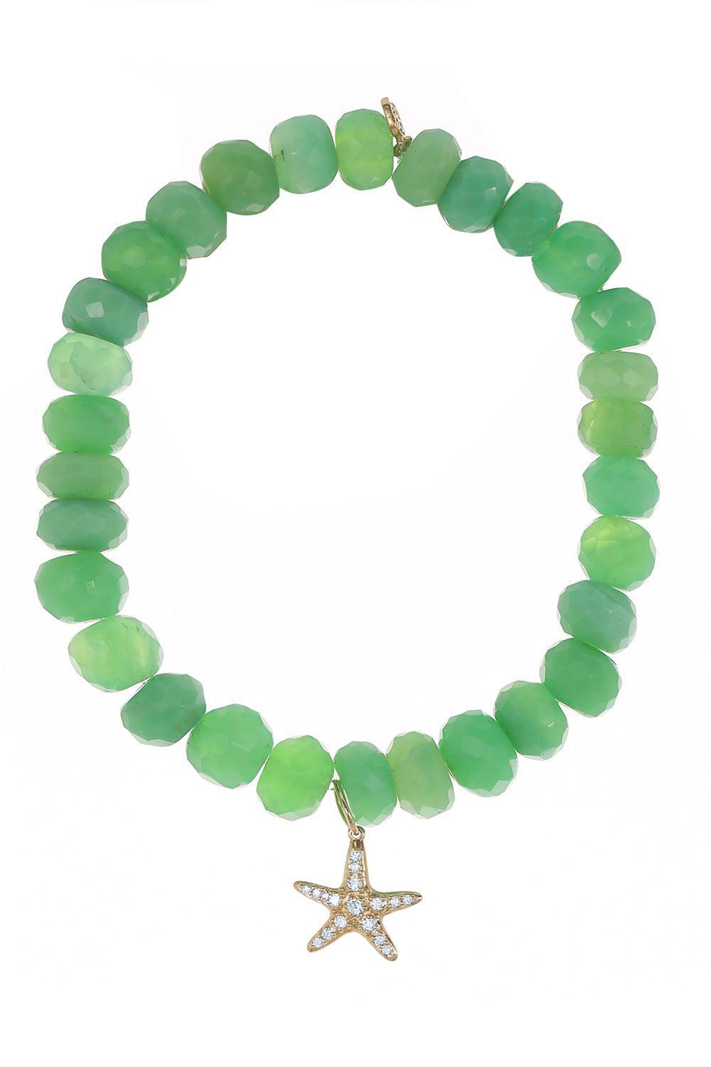 Small Starfish Chrysoprase Charm Bracelet-YELLOW GOLD-JEWELRYFINE JEWELBRACELET O-SYDNEY EVAN