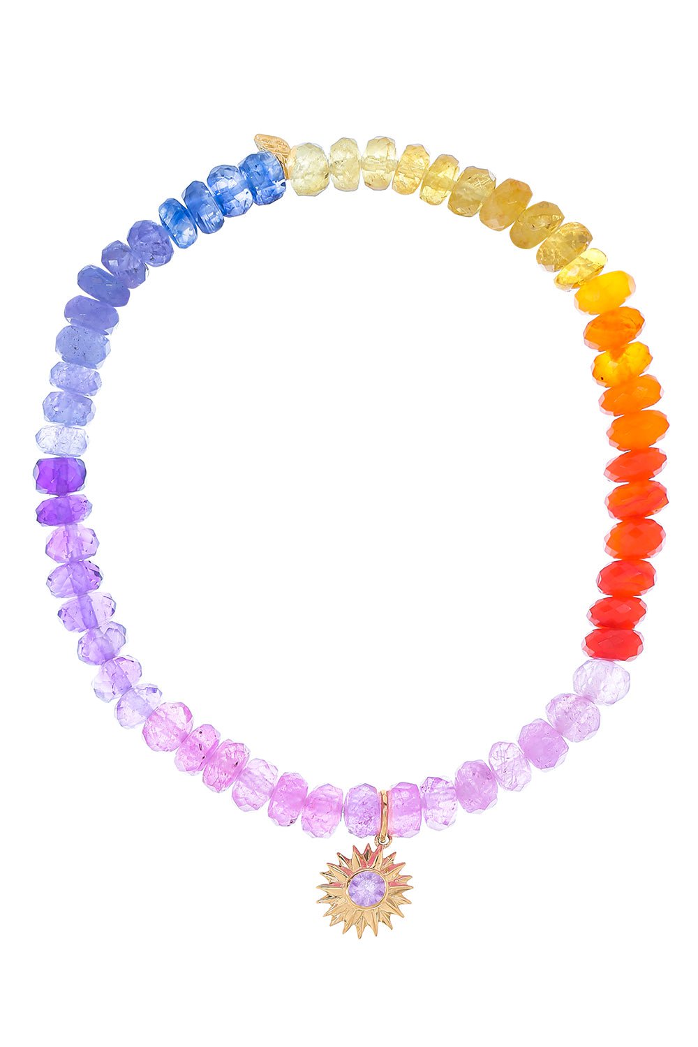 SYDNEY EVAN-Sunburst Mixed Charm Bracelet-YELLOW GOLD