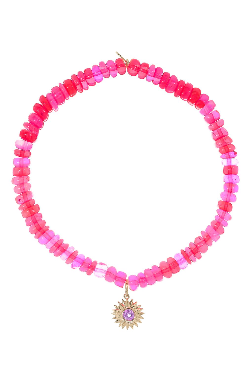 SYDNEY EVAN-Sunburst Opal Charm Bracelet-YELLOW GOLD