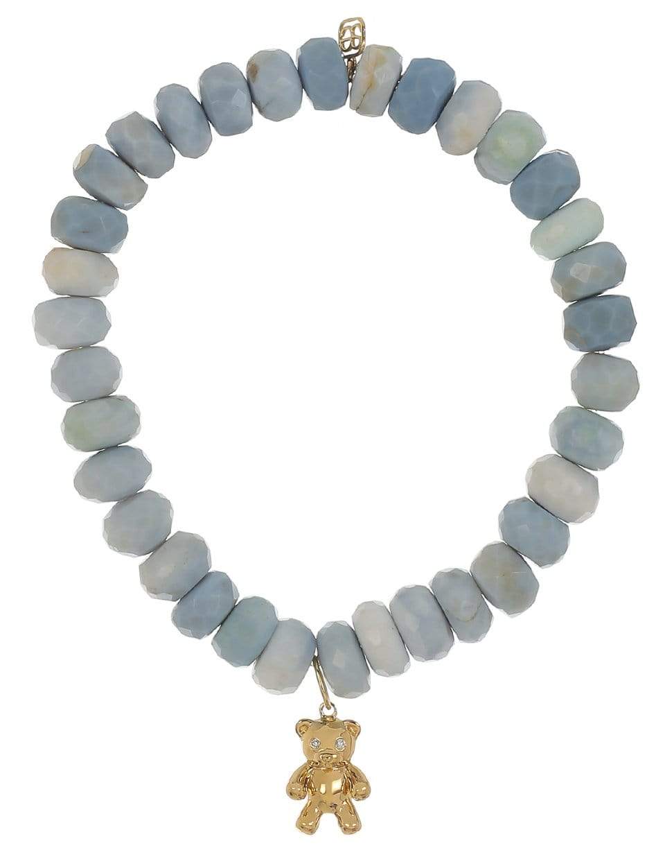 SYDNEY EVAN-Teddy Bear Blue Opal Bracelet-YELLOW GOLD
