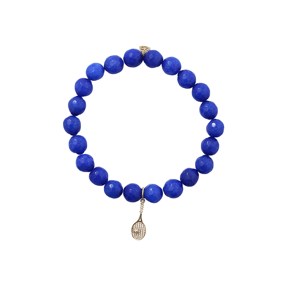 SYDNEY EVAN-Tennis Raquet Royal Jade Beaded Bracelet-YELLOW GOLD