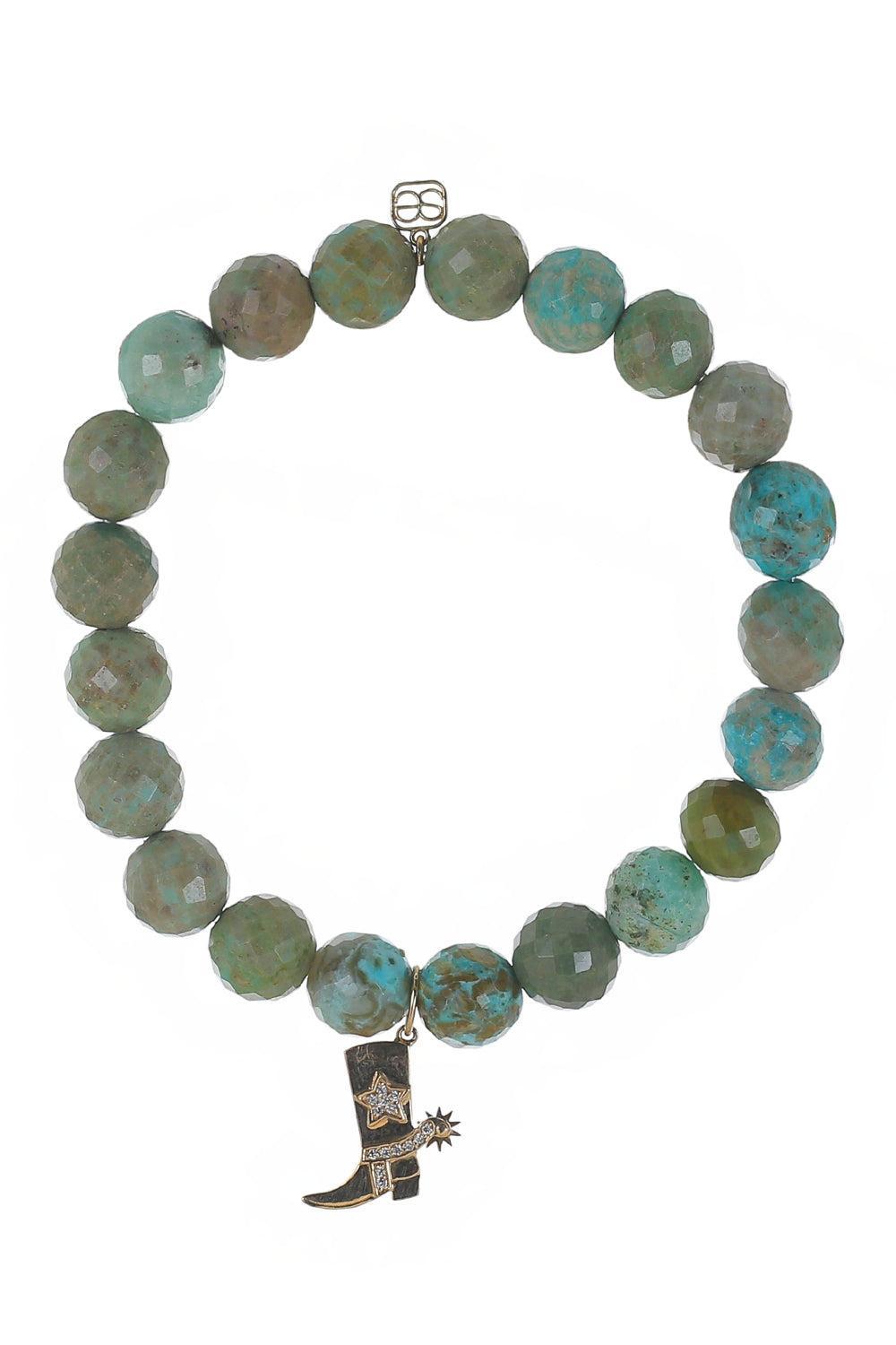  Turquoise Emerald Diamond Beaded Bracelet-YELLOW GOLD-JEWELRYFINE JEWELBRACELET O-SYDNEY EVAN 