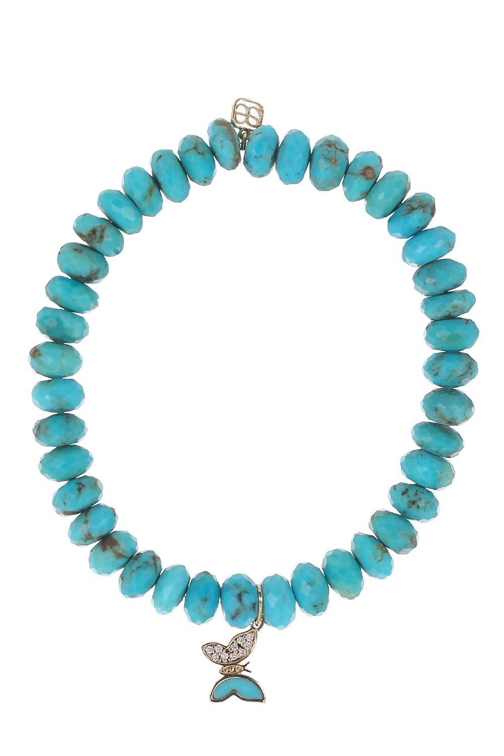 Turquoise Tiny Butterfly Charm Bracelet