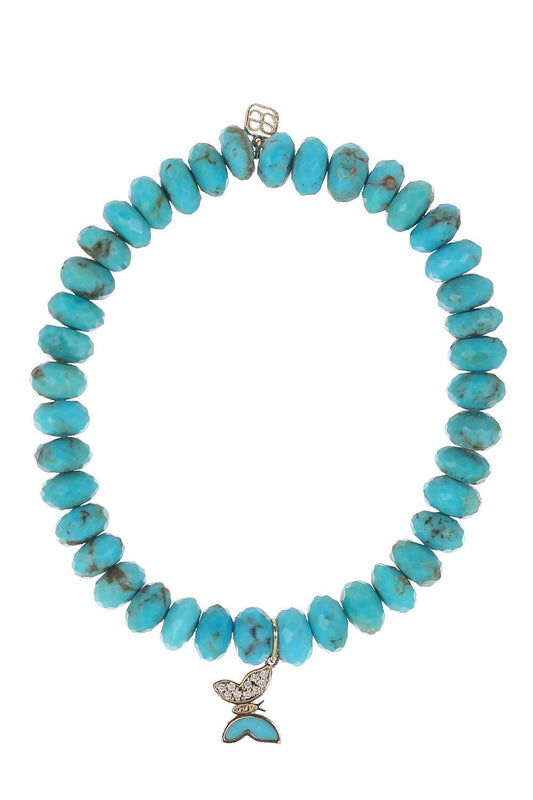 Turquoise Tiny Butterfly Charm Bracelet-YELLOW GOLD-JEWELRYFINE JEWELBRACELET O-SYDNEY EVAN