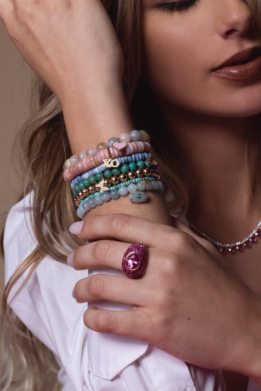 Wheel Gold Bead Bracelet SYDNEY EVAN Marissa Collections