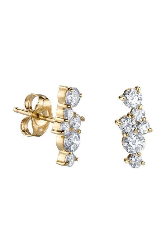 Diamond Cocktail Bar Stud Earrings