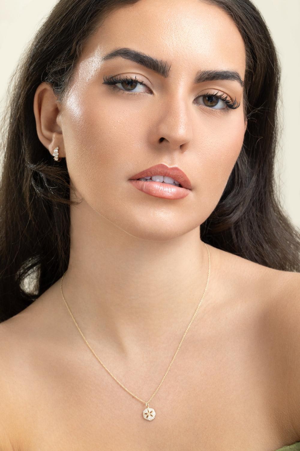 Diamond Cocktail Huggie Earrrings-YELLOW GOLD-JEWELRYFINE JEWELEARRING-SYDNEY EVAN
