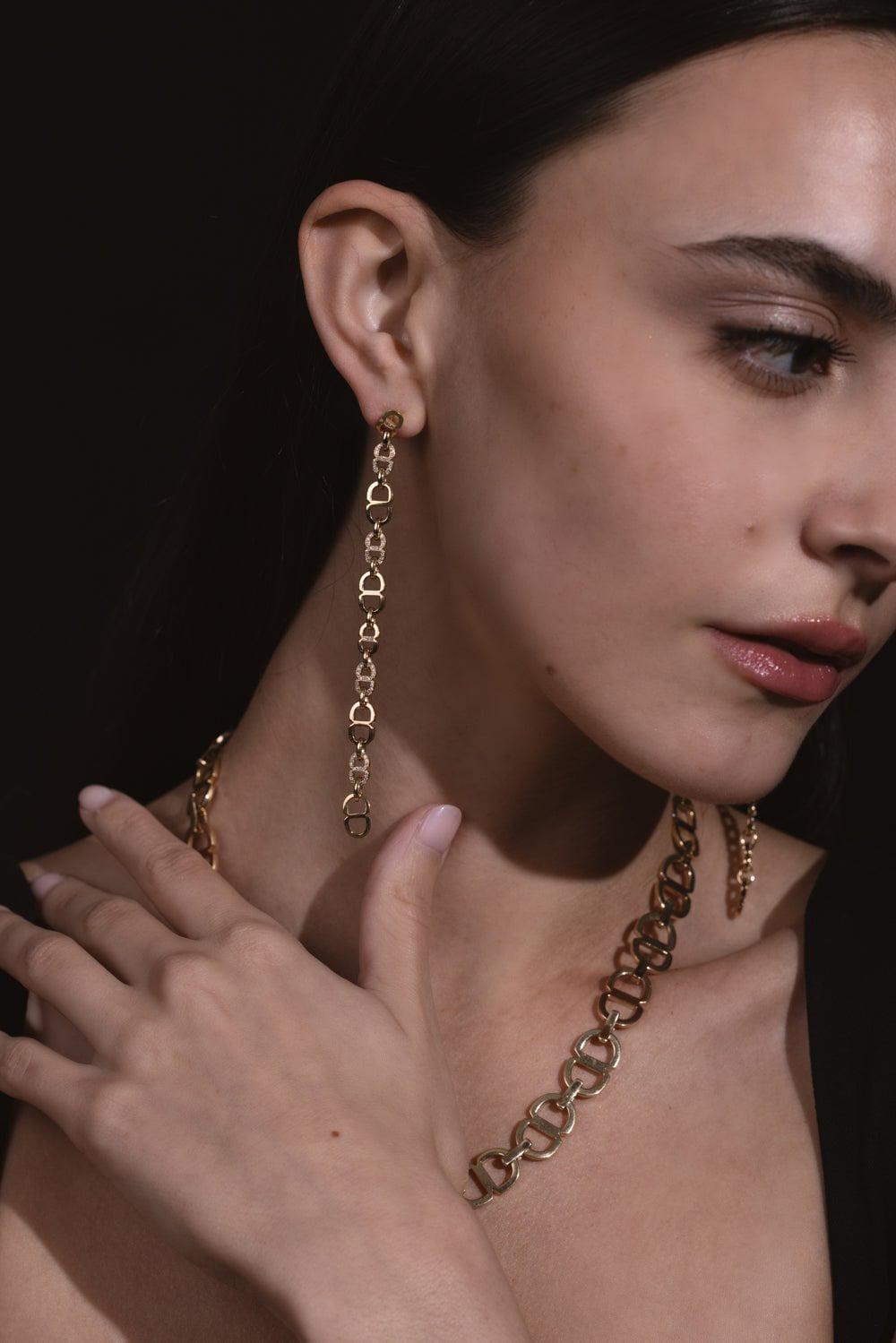 SYDNEY EVAN-Duster Earrings-YELLOW GOLD