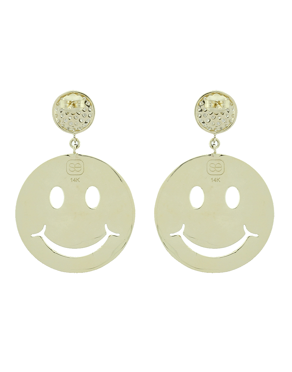 SYDNEY EVAN-Happy Face Earrings-YELLOW GOLD