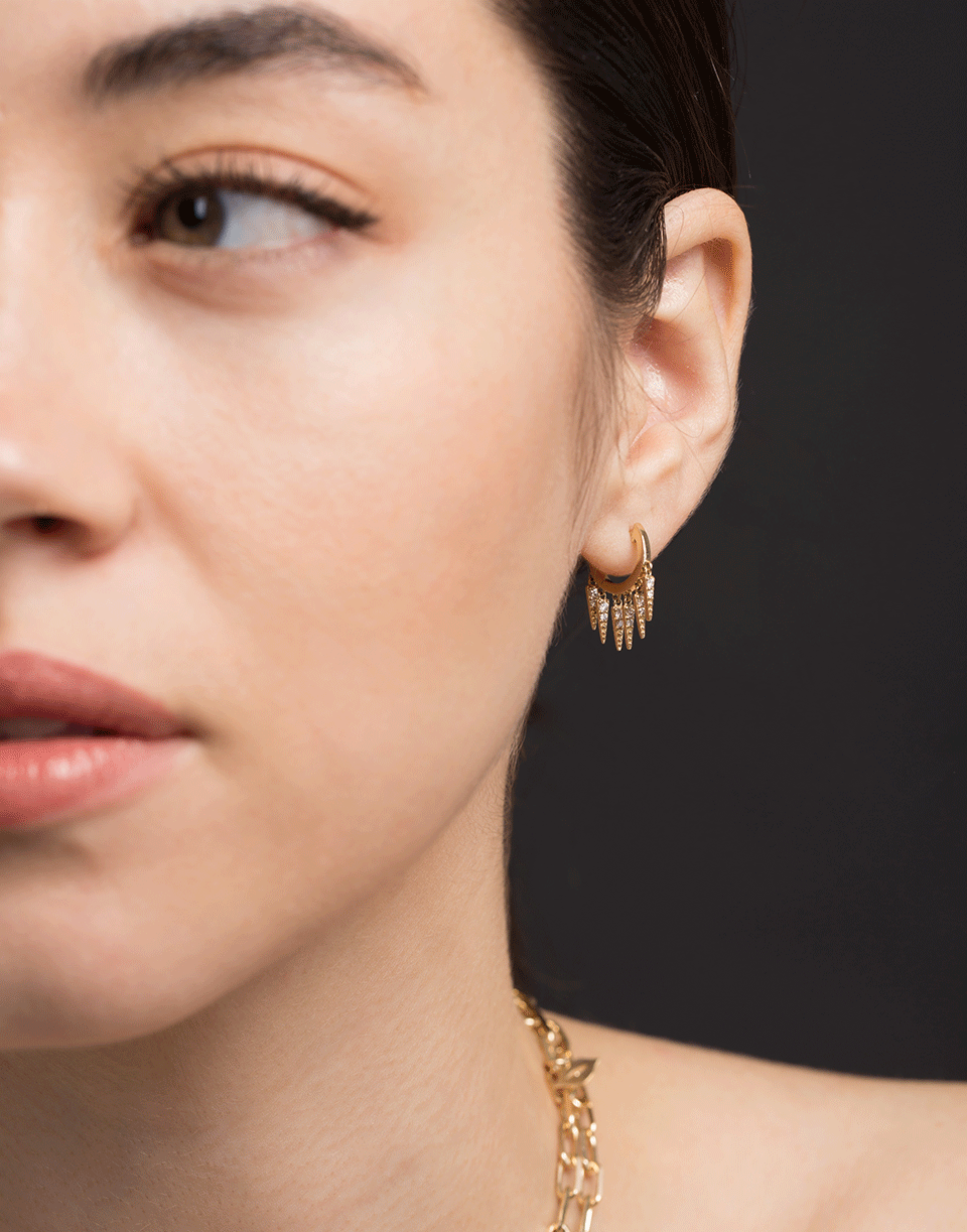 SYDNEY EVAN-Pave Fringe Hoops-YELLOW GOLD