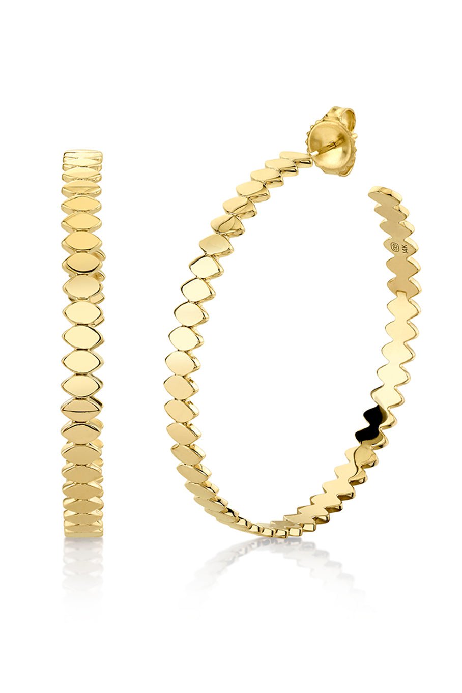 SYDNEY EVAN-Pure Gold Large Marquis Eye Hoops-YELLOW GOLD