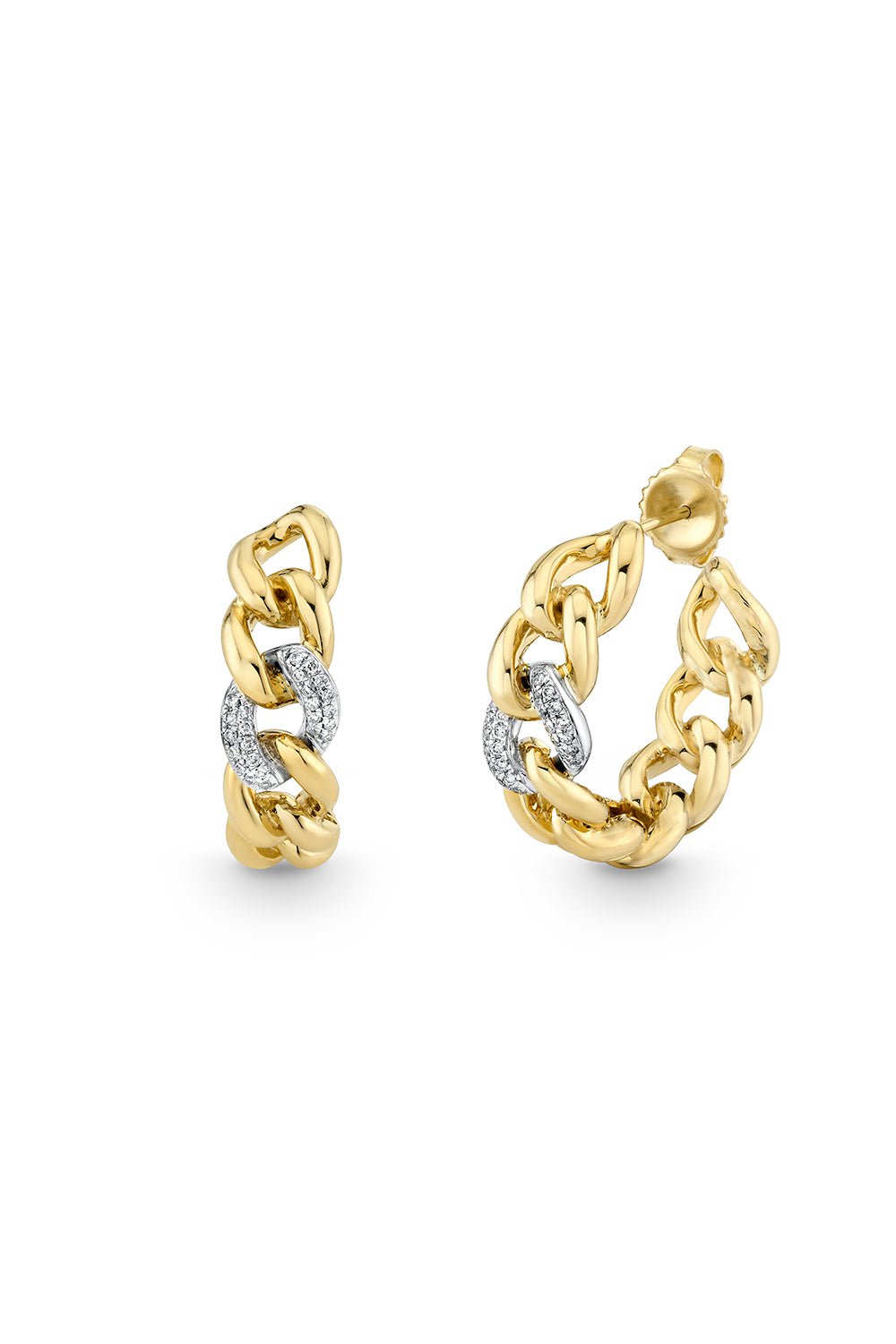 SYDNEY EVAN-Small Single Link Hoop Earrings-YELLOW GOLD