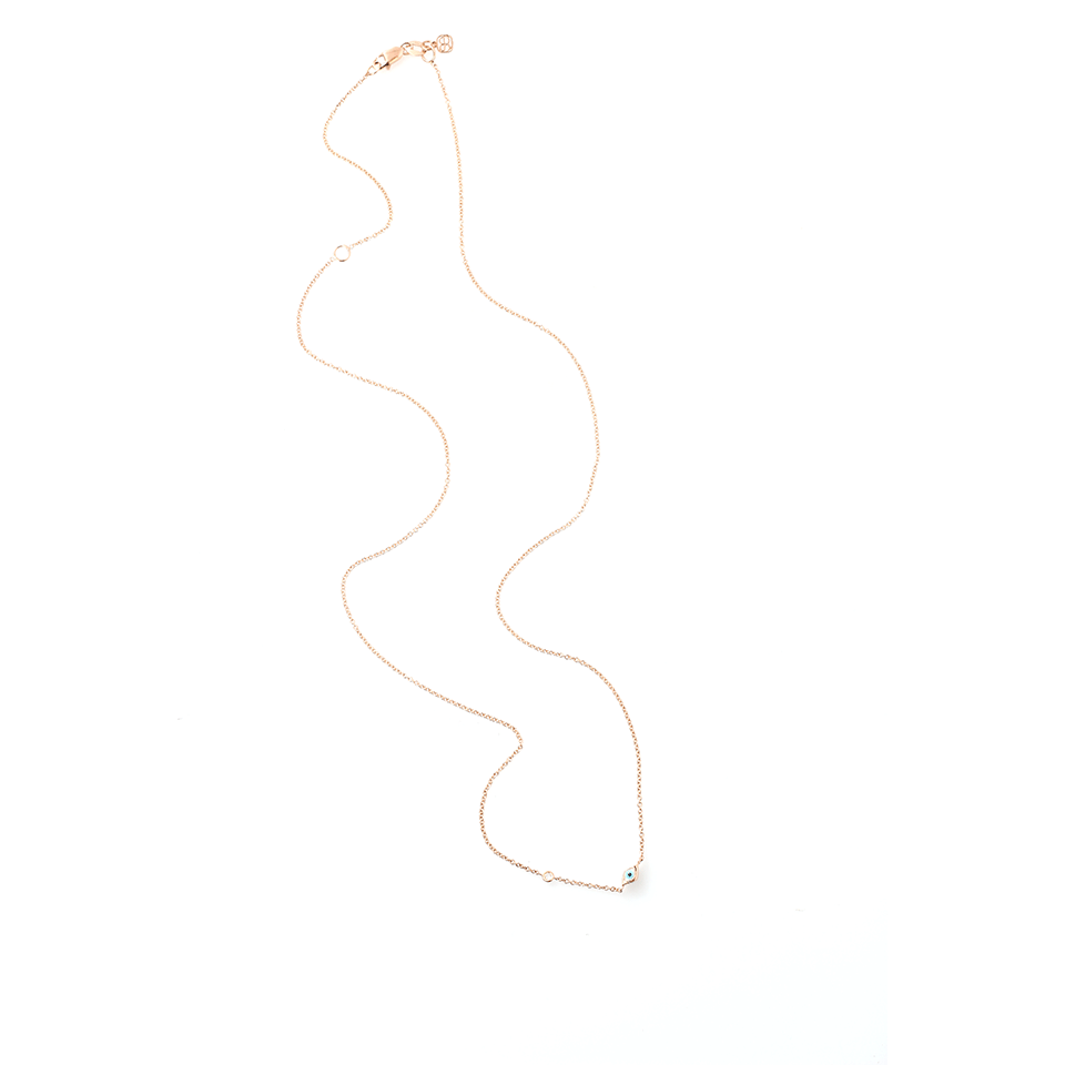 SYDNEY EVAN-Enamel Evil Eye Necklace-ROSE GOLD