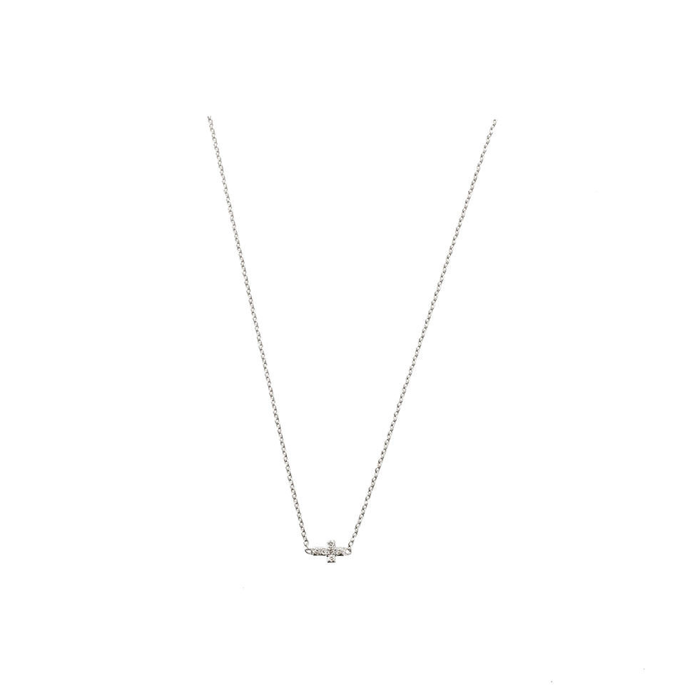 SYDNEY EVAN-Tiny Diamond Cross Necklace-WHITE GOLD