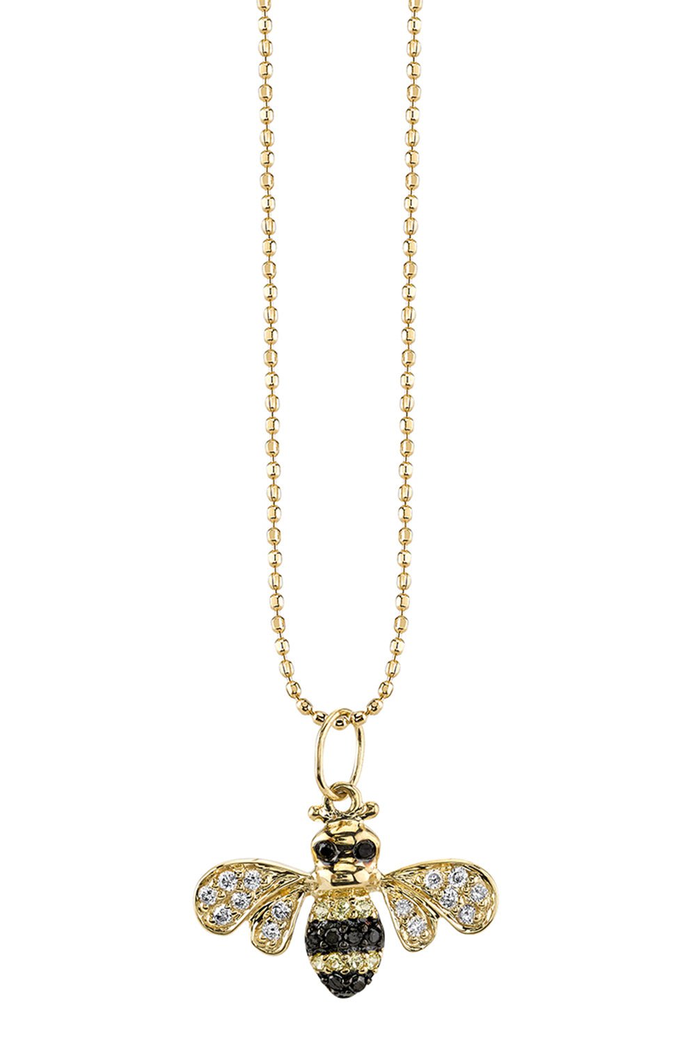 SYDNEY EVAN-Bee Charm Necklace-YELLOW GOLD