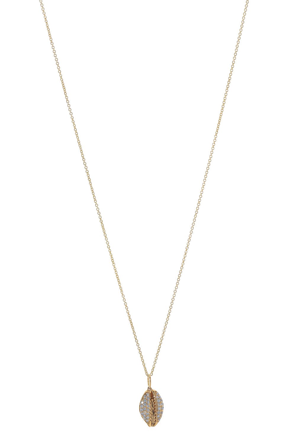 SYDNEY EVAN-Cowrie Shell Charm Necklace-YELLOW GOLD