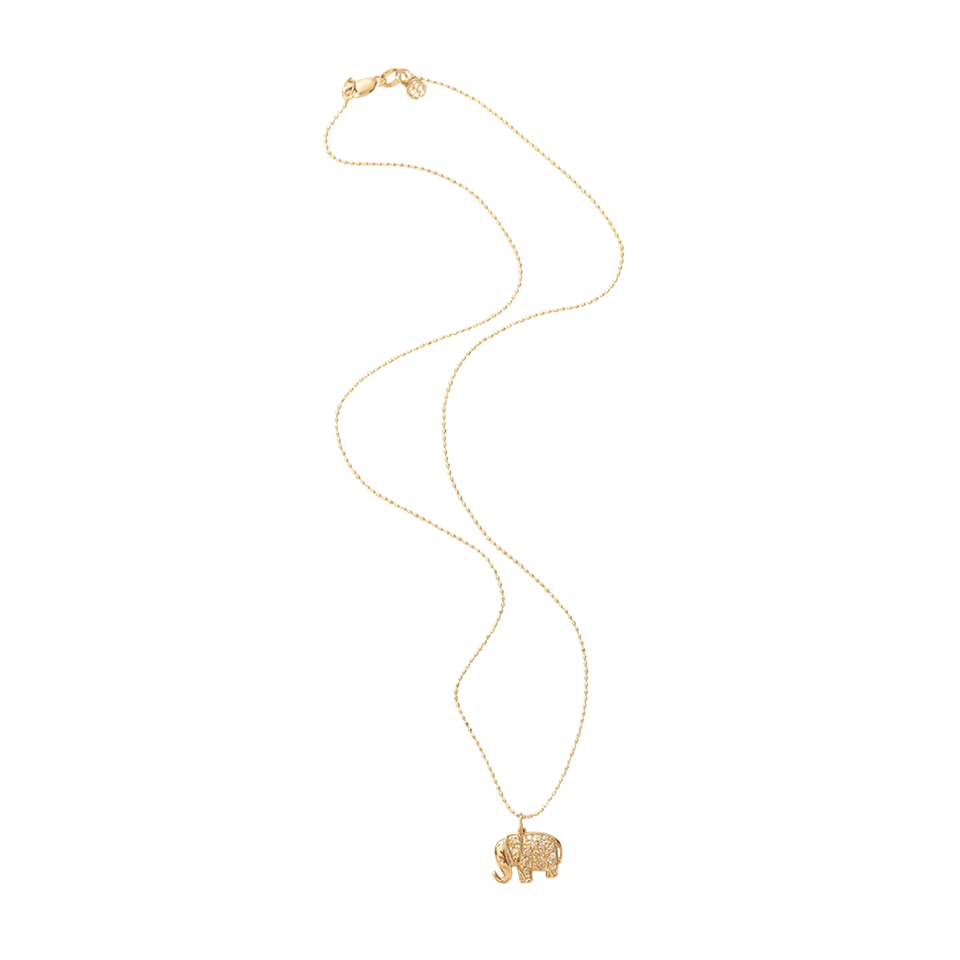 SYDNEY EVAN-Diamond Elephant Necklace-YELLOW GOLD